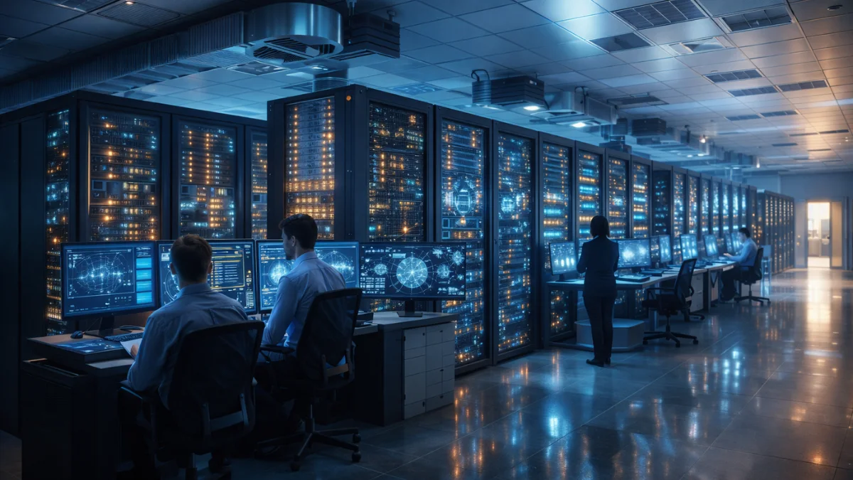 Advanced data center powering modern internet infrastructure systems