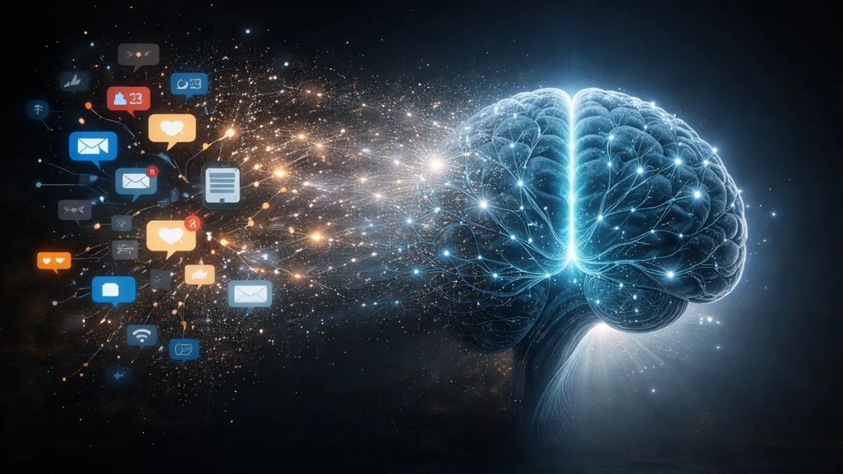 Dopamine detox mental reset and reduced digital stimulation concept