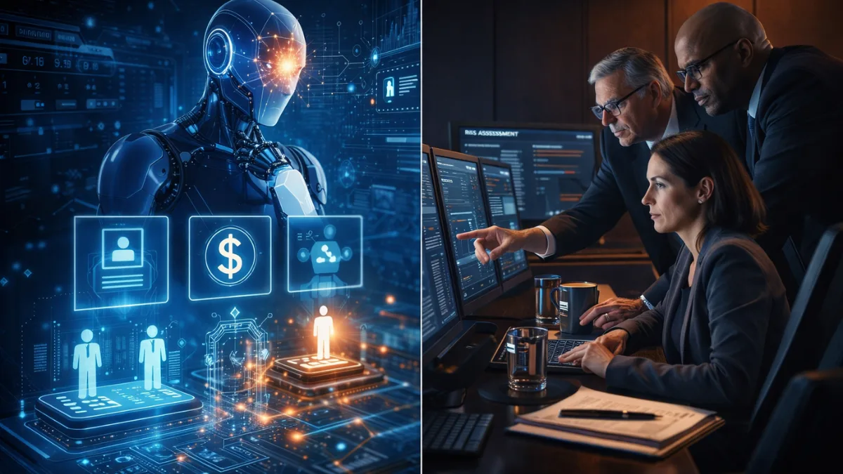 Human oversight vs AI automation decision-making concept