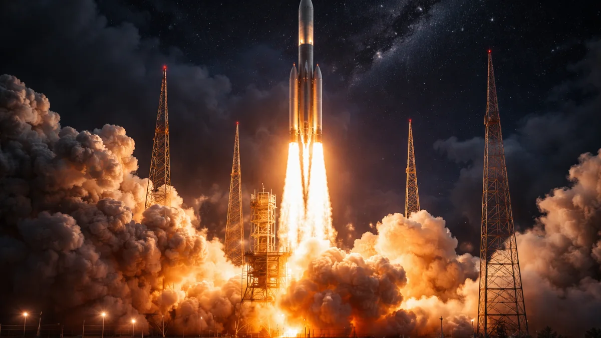 Rocket launch representing advancements in space technology