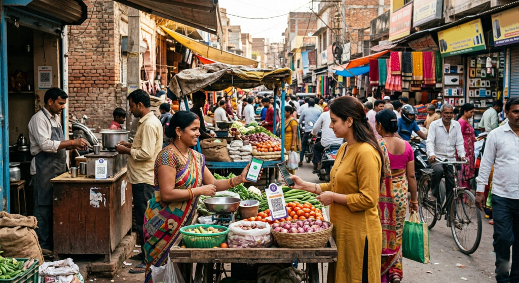 small business in India using QR code for digital payments