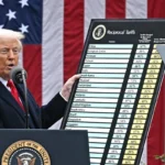 Donald Trump speaks about tariffs during 2025 campaign rally