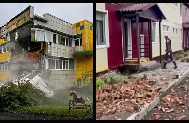 Tsunami waves crash into Japan's northern coastline after 8.7 earthquake