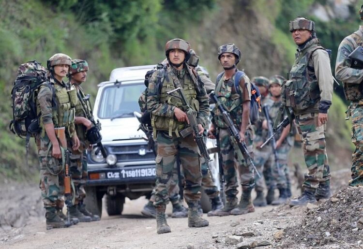 Indian Army in Kashmir during Operation Akhal
