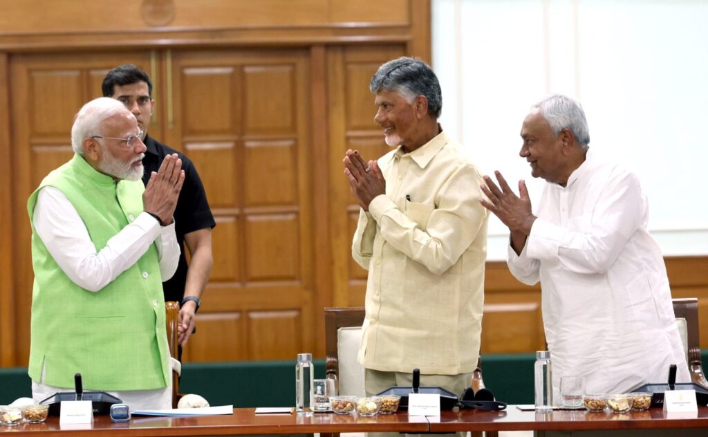 Indian MPs attending NDA meeting during Monsoon Session 2025
