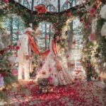 Record-breaking floral mandap at Udaipur wedding decorated with millions of marigolds and jasmine flowers