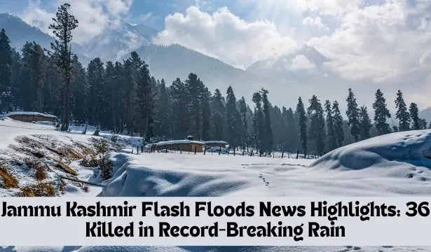 Aerial view of submerged villages during Jammu Kashmir flash floods 2025