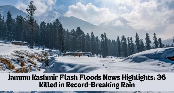 Aerial view of submerged villages during Jammu Kashmir flash floods 2025