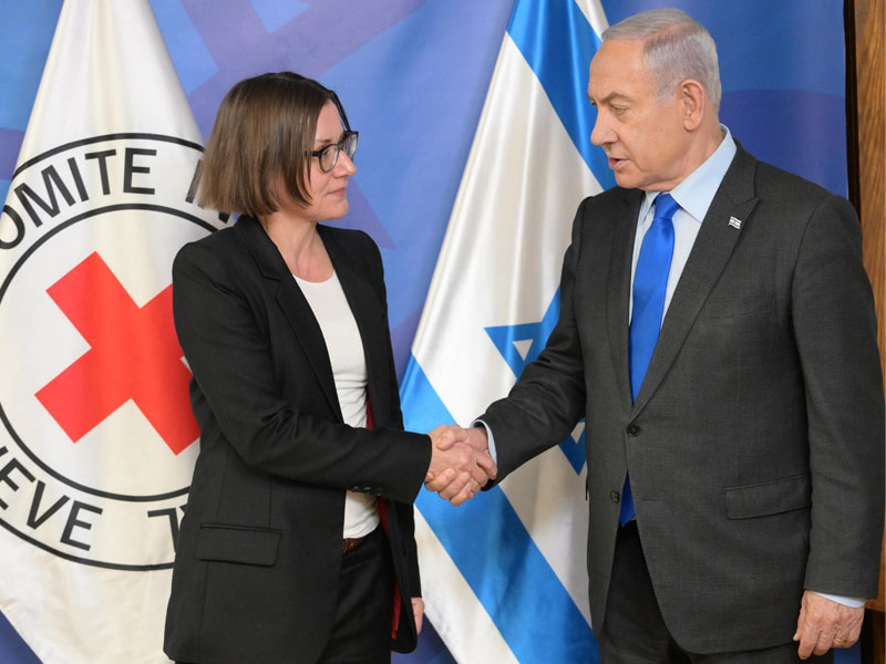 Netanyahu press conference Red Cross appeal