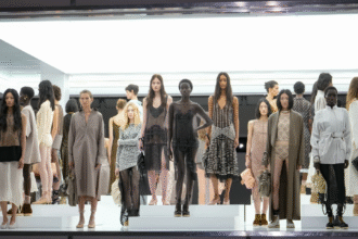Runway model at Milan Fashion Week wearing Indian-inspired fashion without cultural credit