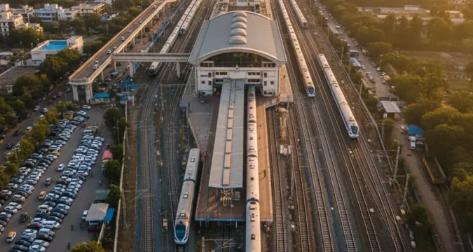 Chandigarh railway junction aerial view