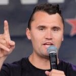 Charlie Kirk speaking at Utah Valley University before assassination
