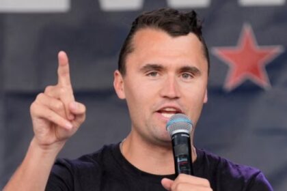 Charlie Kirk speaking at Utah Valley University before assassination