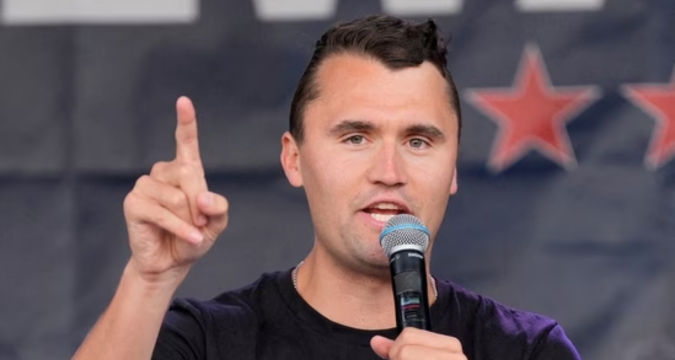 Charlie Kirk speaking at Utah Valley University before assassination