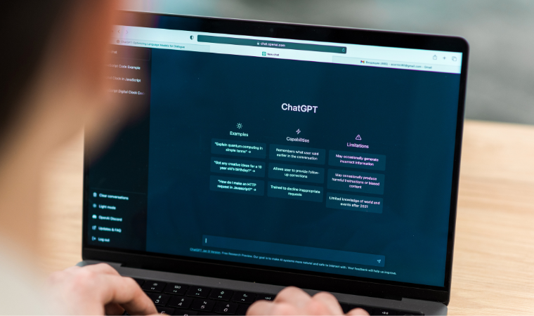 ChatGPT platform in use on a laptop, illustrating AI usage in India
