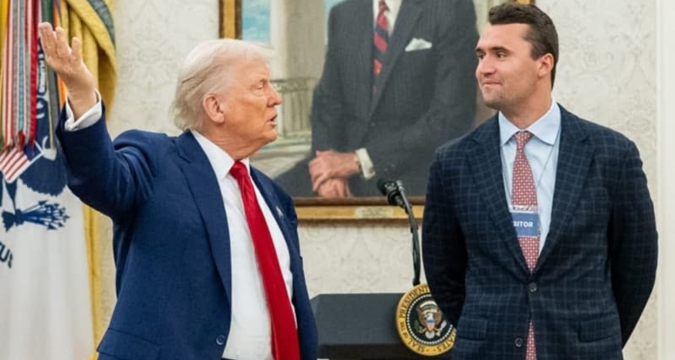 Donald Trump reacting to Charlie Kirk assassination news