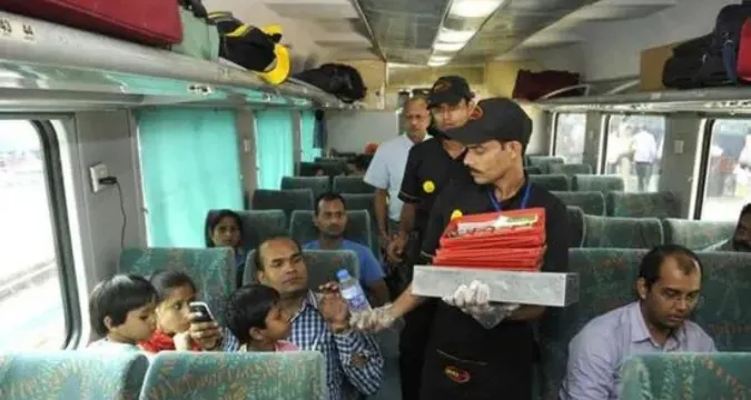 Ferozepur railway station view with passengers boarding trains