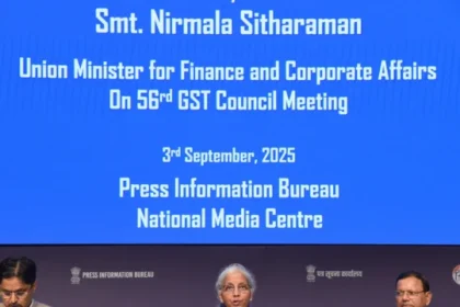 Finance Minister Nirmala Sitharaman announcing GST Council reforms September 2025