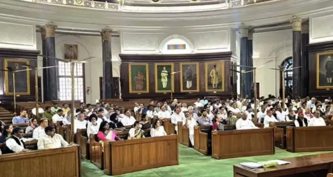 Indian Parliament House during Vice President Election 2025 voting and counting