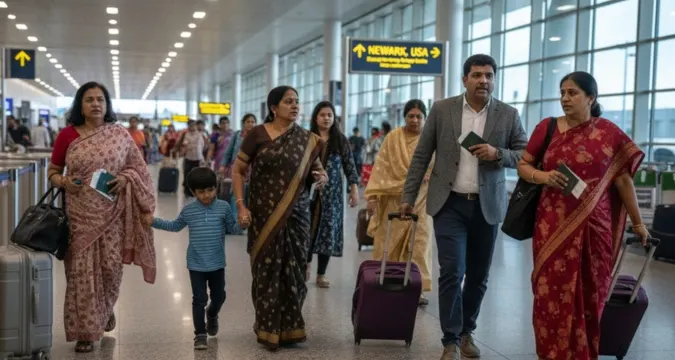 Indian families at airport rushing to catch last-minute US-bound flights amid Trump’s H-1B visa fee order