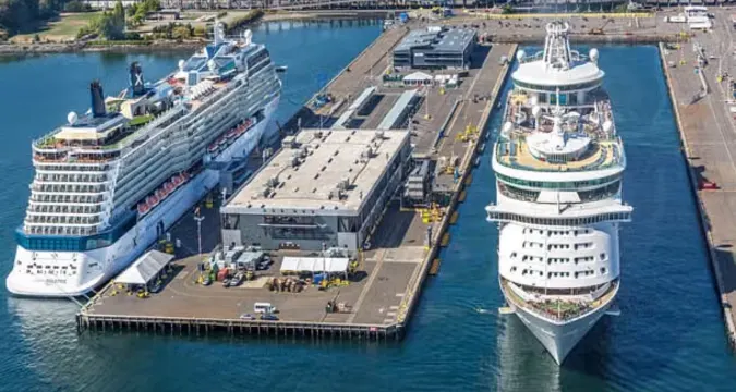 International cruise ship docked at Mumbai Ballard Pier Cruise Terminal