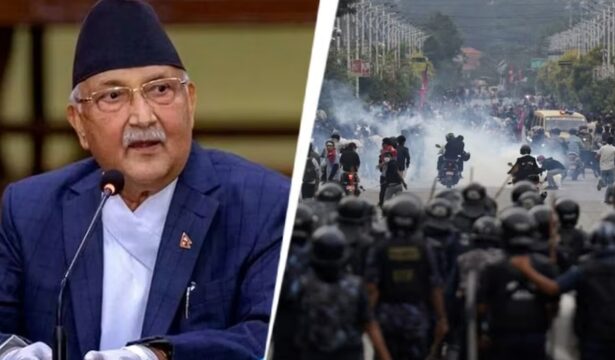 Nepal Army patrolling streets during nationwide curfew amid political crisis