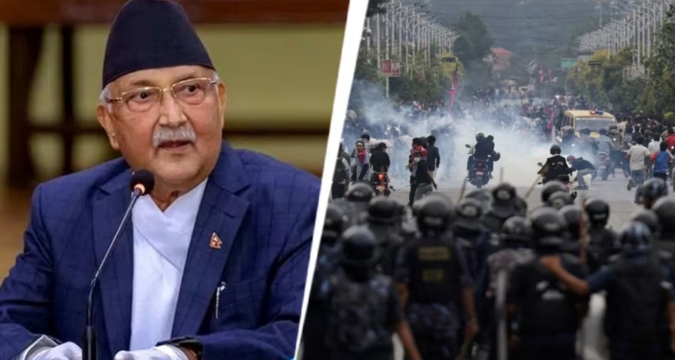 Nepal Army patrolling streets during nationwide curfew amid political crisis