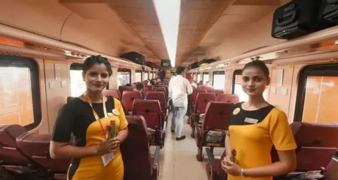 Passengers boarding Bharat Gaurav Train in Haryana