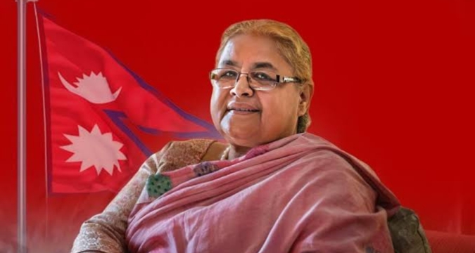 Sushila Karki addressing media after being chosen as Nepal interim prime minister