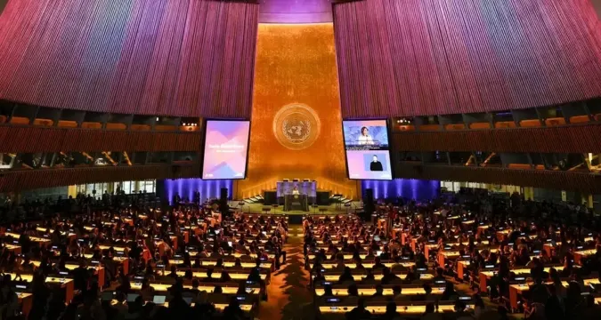 United Nations General Assembly 2025 session in New York with global leaders
