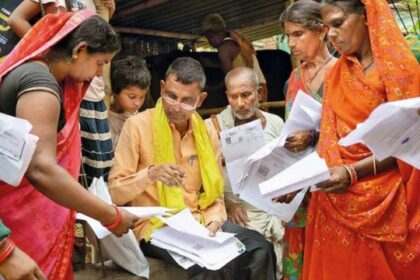 Citizens checking their names during the Special Intensive Revision 2025