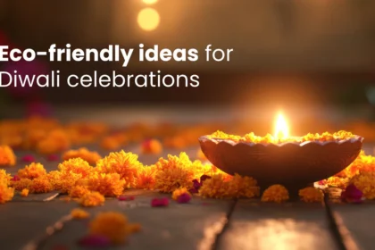 Eco-Friendly Diwali celebration with clay diyas and natural decorations in India 2025