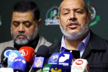 Hamas negotiator Khalil al-Hayya in an earlier press setting