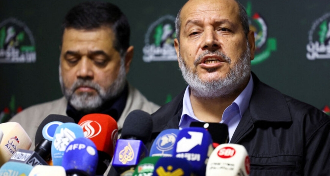 Hamas negotiator Khalil al-Hayya in an earlier press setting