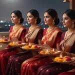 Karwa Chauth 2025 women performing evening puja and moon sighting