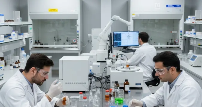 Laboratory experts test contaminated cough syrup samples for toxic chemicals