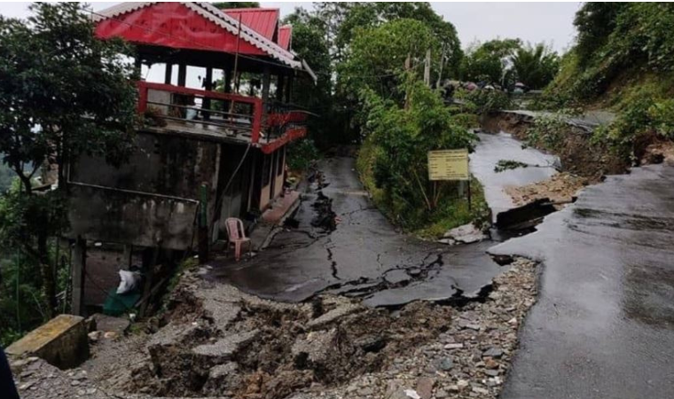 Landslide and flood damage in Darjeeling hills, North Bengal, October 2025