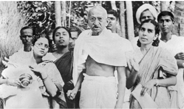 Mahatma Gandhi inspiring youth and promoting ethical living