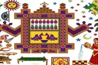 Traditional Ahoi Mata image with seven sons and stars worshipped during Ahoi Ashtami