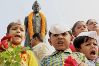 Children celebrating Children’s Day in Indian school