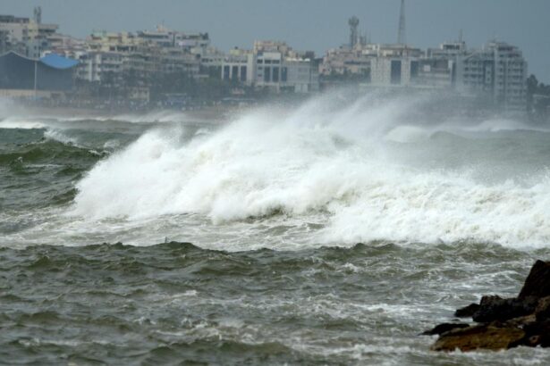 High waves and storm surge hitting Indian coastline during Cyclone Ditwah