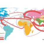 Energy trade route map showing Russia to India crude oil shipment reduction