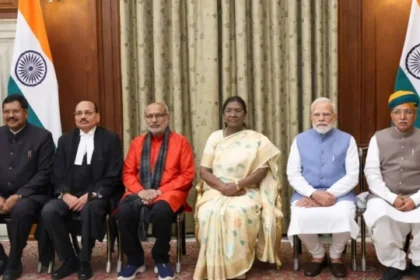 Justice Surya Kant during his swearing in ceremony attended by national leaders in New Delhi