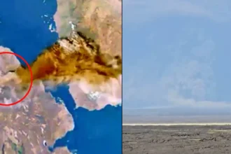 Satellite image showing volcanic ash from Ethiopia moving toward India (1)