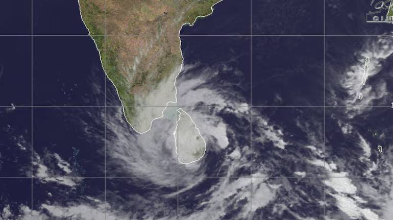 A satellite view of Cyclone Ditwah as it intensified over the Bay of Bengal, signalling another climate-driven extreme weather event in India.