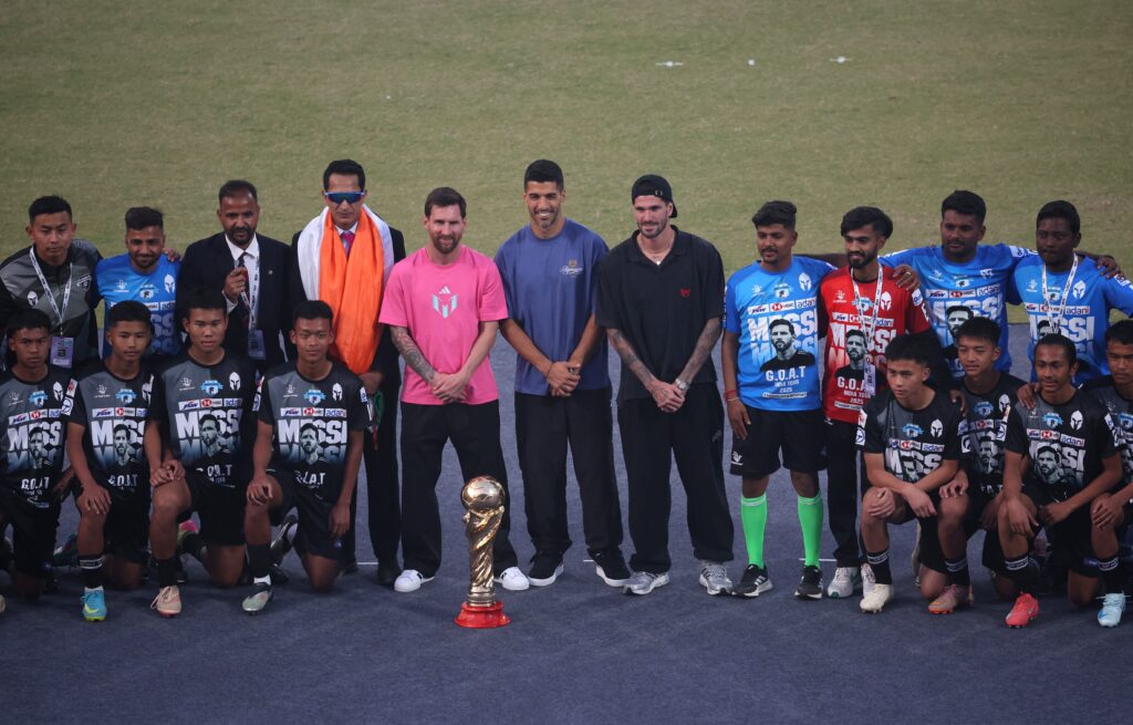 Lionel Messi during his India tour, highlighting the growing popularity of football in India