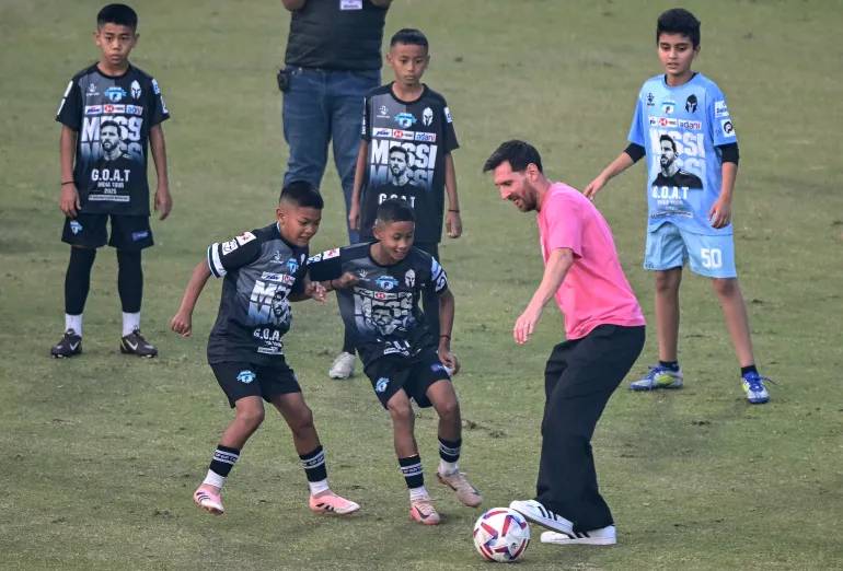 Messi in India promoting global football and youth sports development