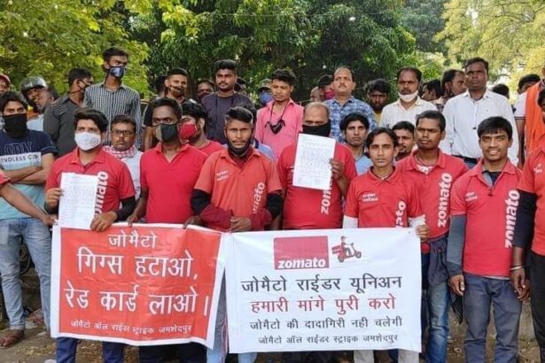 Gig workers protest in India 2025 demanding fair wages and social security rights
