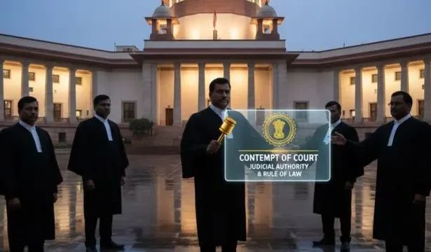 Indian courtroom showing rule of law and judicial discipline