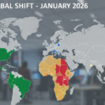 BRICS countries represented on world map